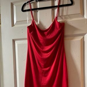 Silky red dress